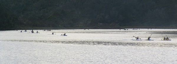 Kayaking up river - Casio Coromandel Classic